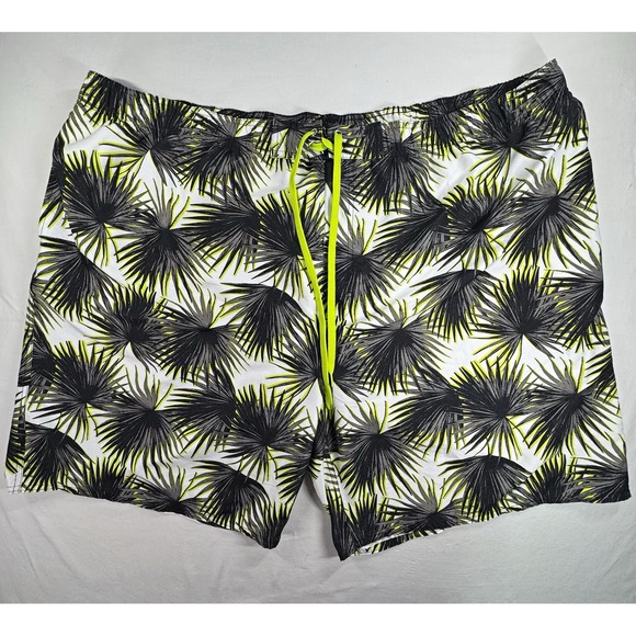 Island Passport Other - Island Passport Men's 4XL Swim Trunks White/Black/Yellow Tropical Floral Lined